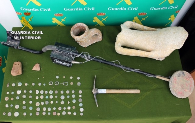 La Guardia Civil recupera cerca de 23.000 piezas de origen arqueológico, de Albacete, Murcia y Jaén