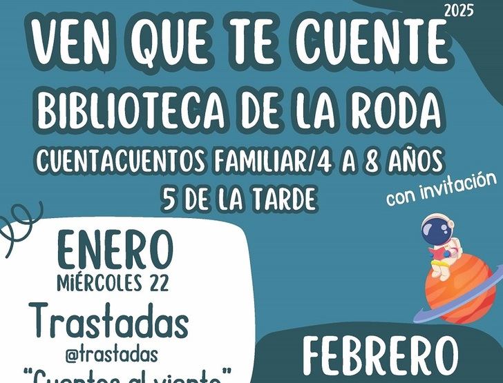 La biblioteca de La Roda lanza el programa Ven que te cuente con cuentacuentos gratuitos para niños