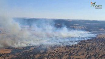 30 personas siguen trabajando en el incendio de Los Pozuelos de Calatrava