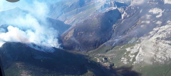 Mando Unificado entre Castilla-La Mancha y Castilla y León para combatir incendio en Peñalba de la Sierra