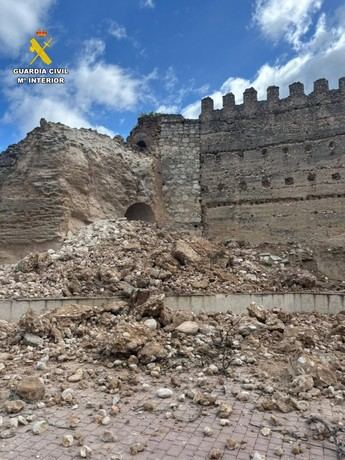 Derrumbe en el Castillo de Escalona: una torre colapsa sin causar heridos