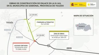 Corte de acceso a Velada por obras en la N-502 desde el lunes