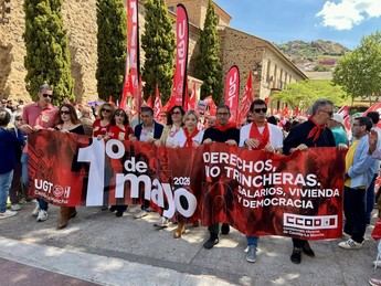 Cientos de manifestantes exigen derechos y vivienda en Castilla-La Mancha por el Primero de Mayo
