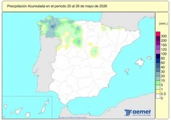 España acumula 598 litros de lluvia desde octubre, un 17% más de lo habitual