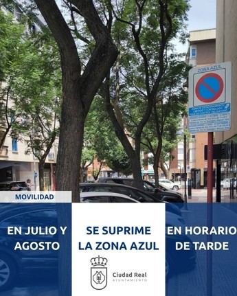 Aparcar en el centro de Ciudad Real será gratuito en las tardes de julio y agosto por tercer año seguido