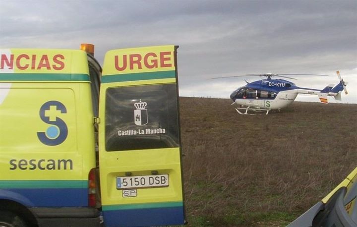 Dos heridos tras la colisión entre dos camiones en la Autovía de los Viñedos, a la altura de Consuegra