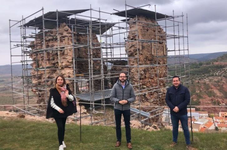 Obras de mejora de la ‘Torre Morcil’ del Castillo de Alcaraz, tras los daños por inclemencias meteorológicas