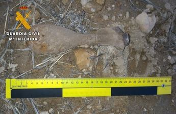 La Guardia Civil desactiva una granada de mortero hallada en un terreno rural en Almansa (Albacete)