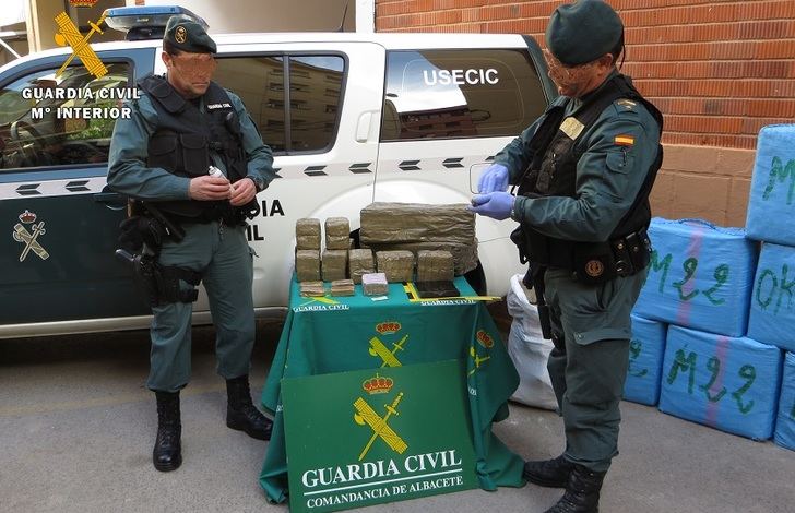 Detenido en Albacete por la Guardia Civil con 540 kilos de hachís, suficiente para elaborar más de un millón de dosis