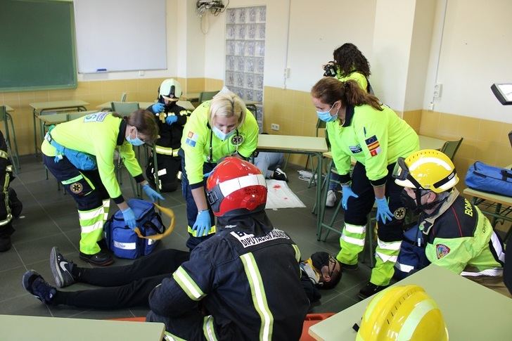 Lo ocurrido en Hellín era un simulacro. Más de 300 efectivos de emergencias probaron situaciones ante un terremoto