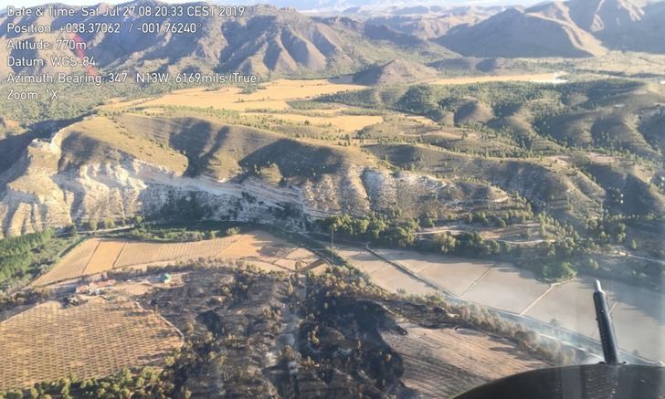 Imagen de la mañana del sábado, con el incendio ya estabilizado.