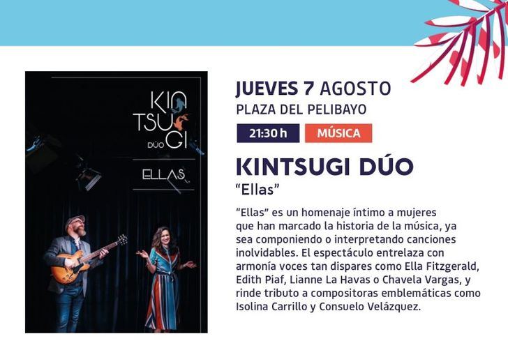 Kintsugi Dúo rinde homenaje a grandes voces femeninas en su espectáculo Ellas en la Plaza del Pelibayo