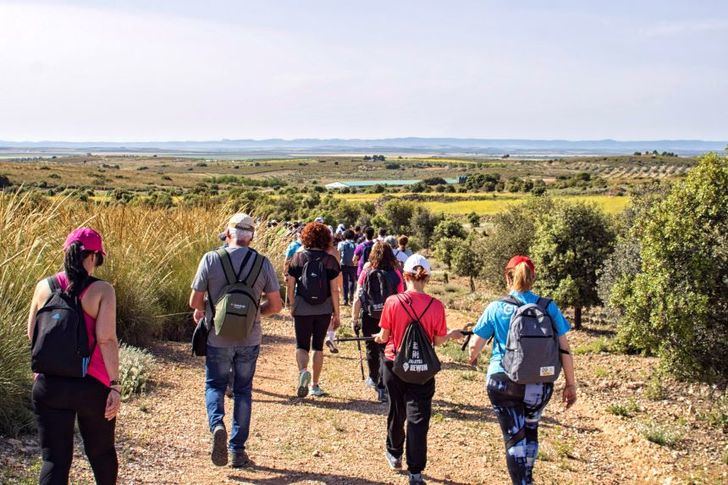 Éxito en la ruta de senderismo “Benjamín Palencia - El Cornudillo” en Barrax con 50 participantes