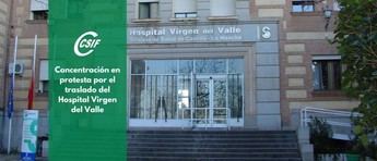 Protesta de trabajadores del Hospital del Valle contra su traslado a Toledo