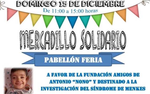 La Fundación Amigos de Nono organiza un Mercadillo Solidario destinado a la Investigación del Síndrome de Menkes