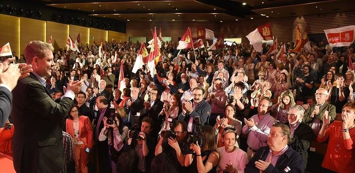 García Page en el acto de este sábado para celebrar los tres años de su gobierno.