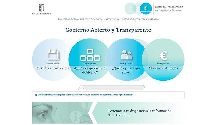 El Portal de Transparencia de Castilla-La Mancha recibió casi 32.000 visitas hasta julio