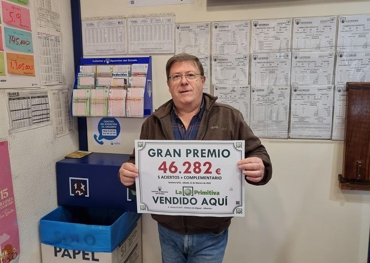 La Primitiva deja un premio de más de 46.000 euros a un acertante de Albacete