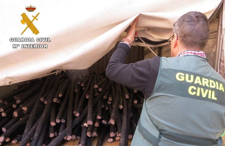La Guardia Civil de Albacete detiene a 9 personas y recupera 3.604 kilos de cable de cobre telefónico