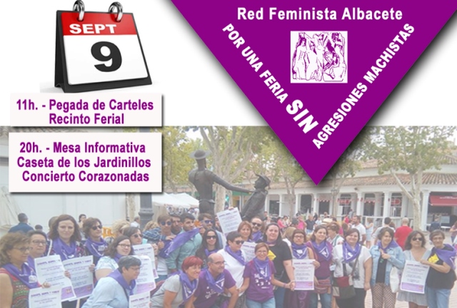 La Red Feminista de Albacete iniciará su campaña contra el acoso y las agresiones machistas en Feria el día 9