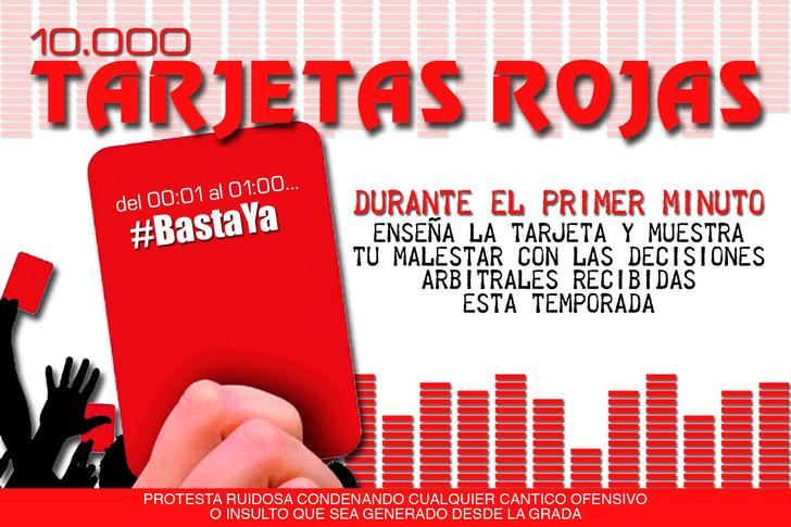 La afición del Albacete Balompié protestará contra los árbitros con 10.000 tarjetas rojas